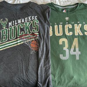 Lot of 2 Milwaukee Bucks Tshirts